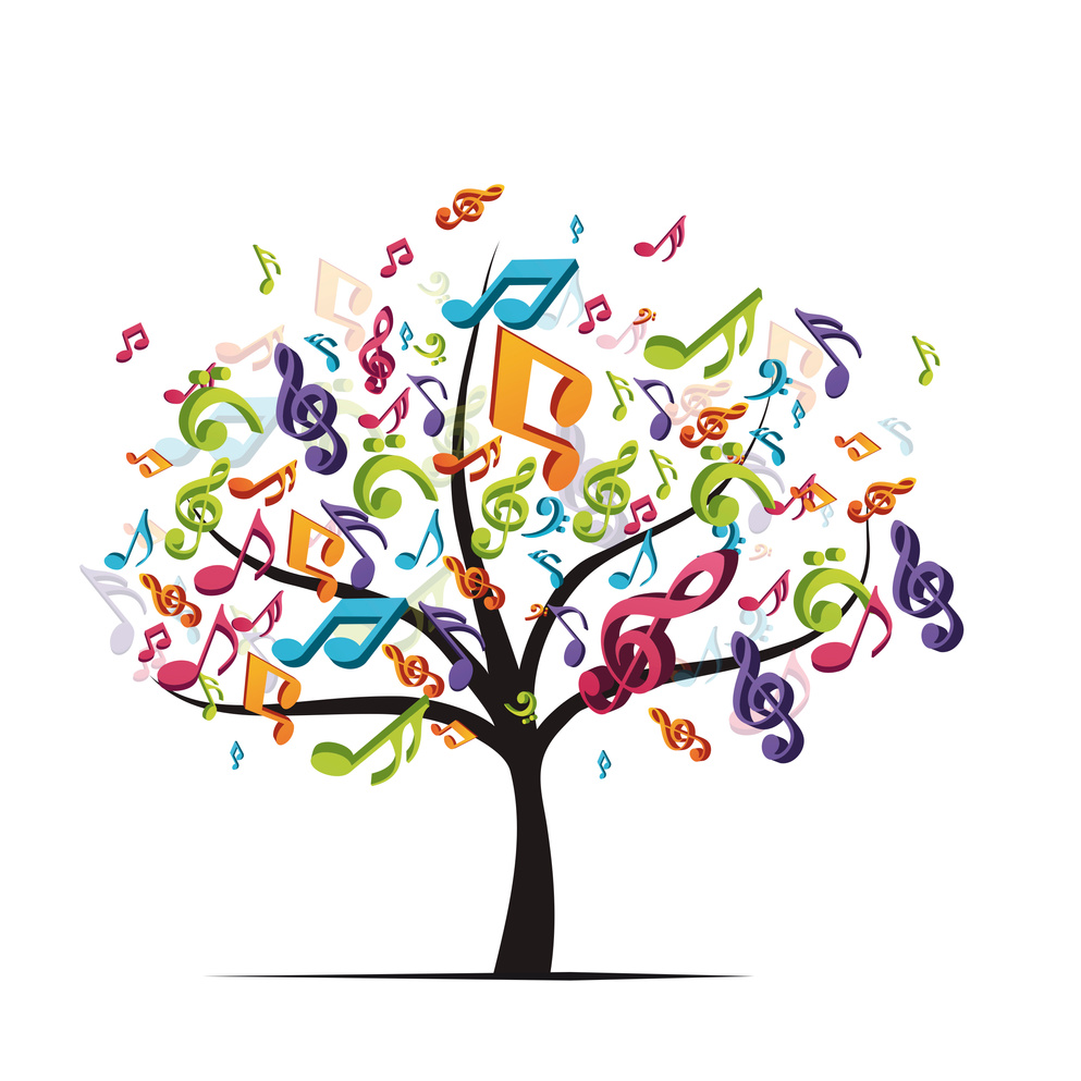 tree with colorful music notes